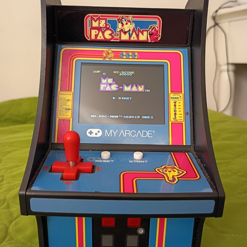 Arcade Ms. Pac-Man Mini Console - Black and Blue